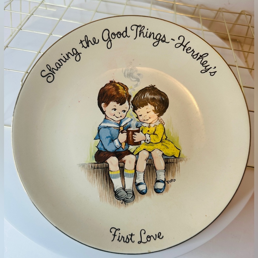 Vintage Hershey's Chocolate Sharing The Good Things First Love Ceramic Plate